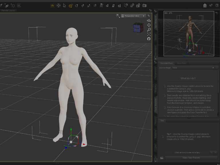 3. Karaktere in DAZ3D Studio, bilden die Grundlage für die Zeichnungen der Figur